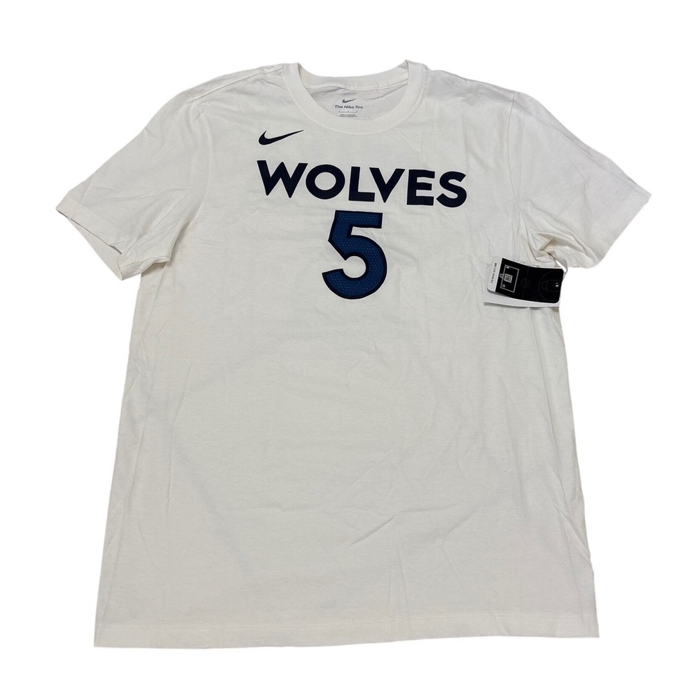 Nike NBA Minnesota Timberwolves Anthony Edwards 5 T-Shirt White Mens Large NEW